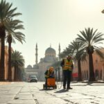 فني كشف تسربات المياه بالمدينة